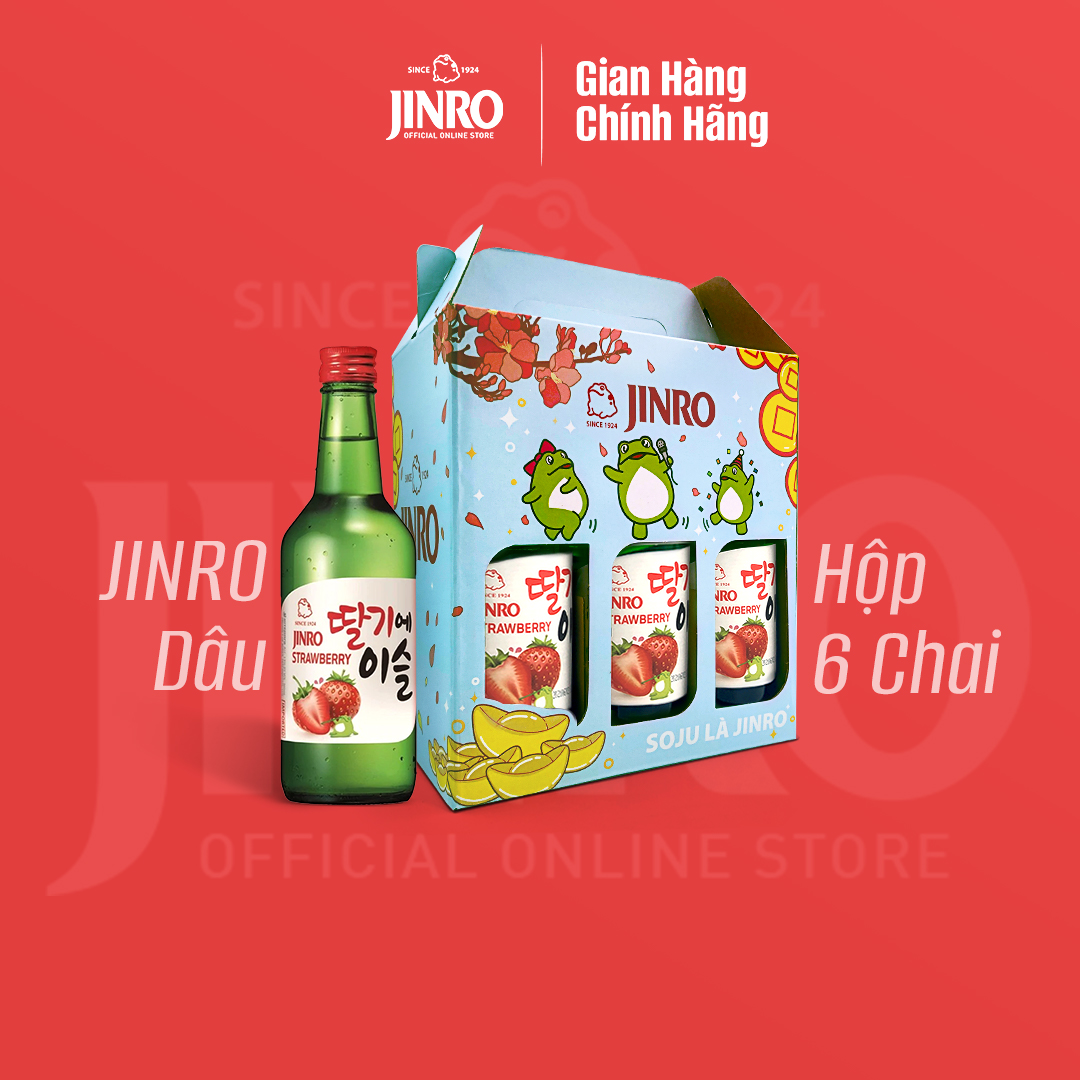 [CHÍNH HÃNG] Soju Hàn Quốc JINRO VỊ DÂU 360ml - Combo 6 chai