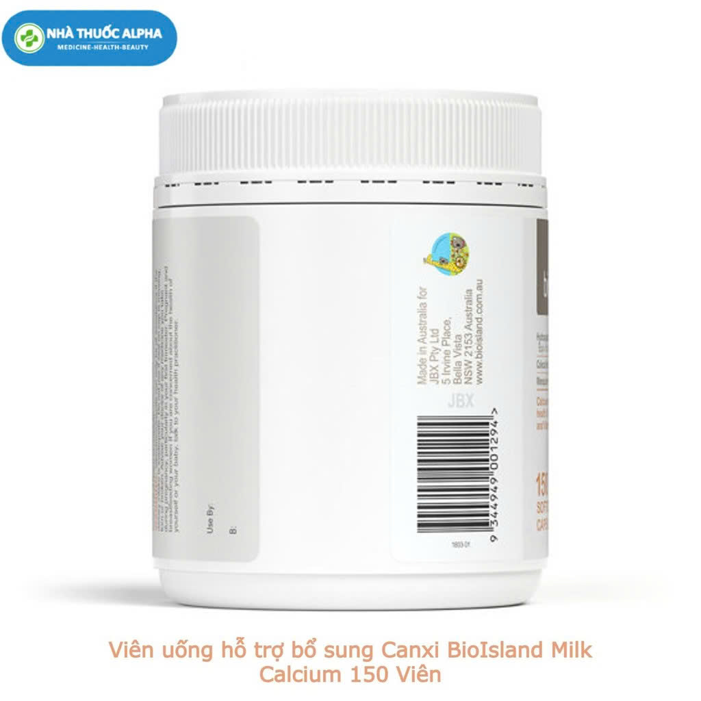 Viên uống hỗ trợ bổ sung Canxi BioIsland Milk Calcium 150 Viên
