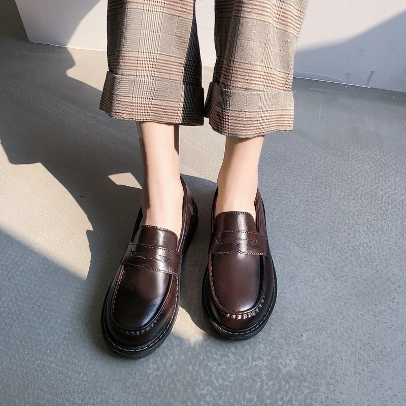 Giày loafer lười Harajuku phong cách Nhật