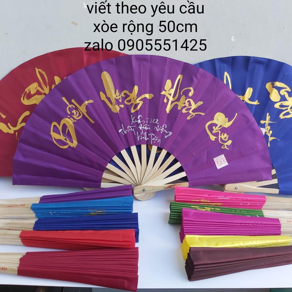 1 Quạt vải viết thư pháp theo yêu cầu. Quà tặng ông bà,cha mẹ,bạn bè,đối tác.Quà tết, sinh nhật