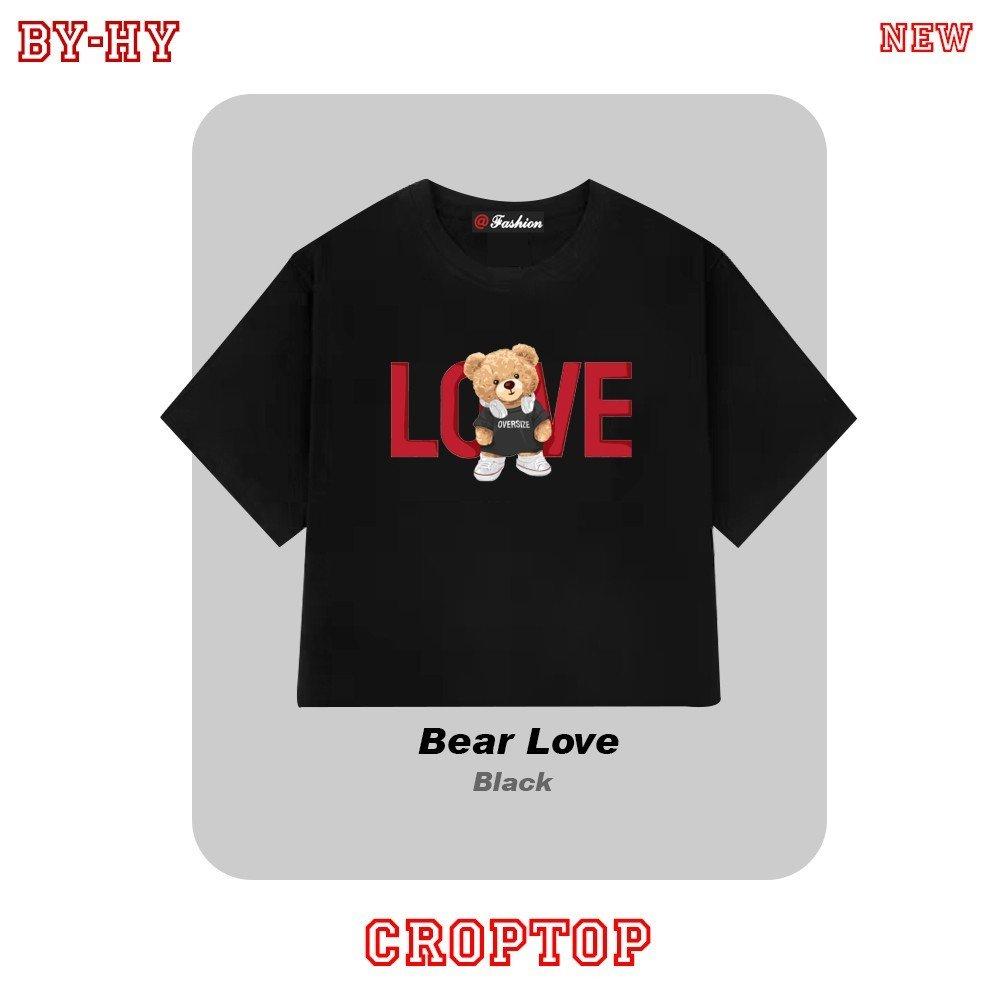 Croptop freesize hình gấu Teddy LOVE
