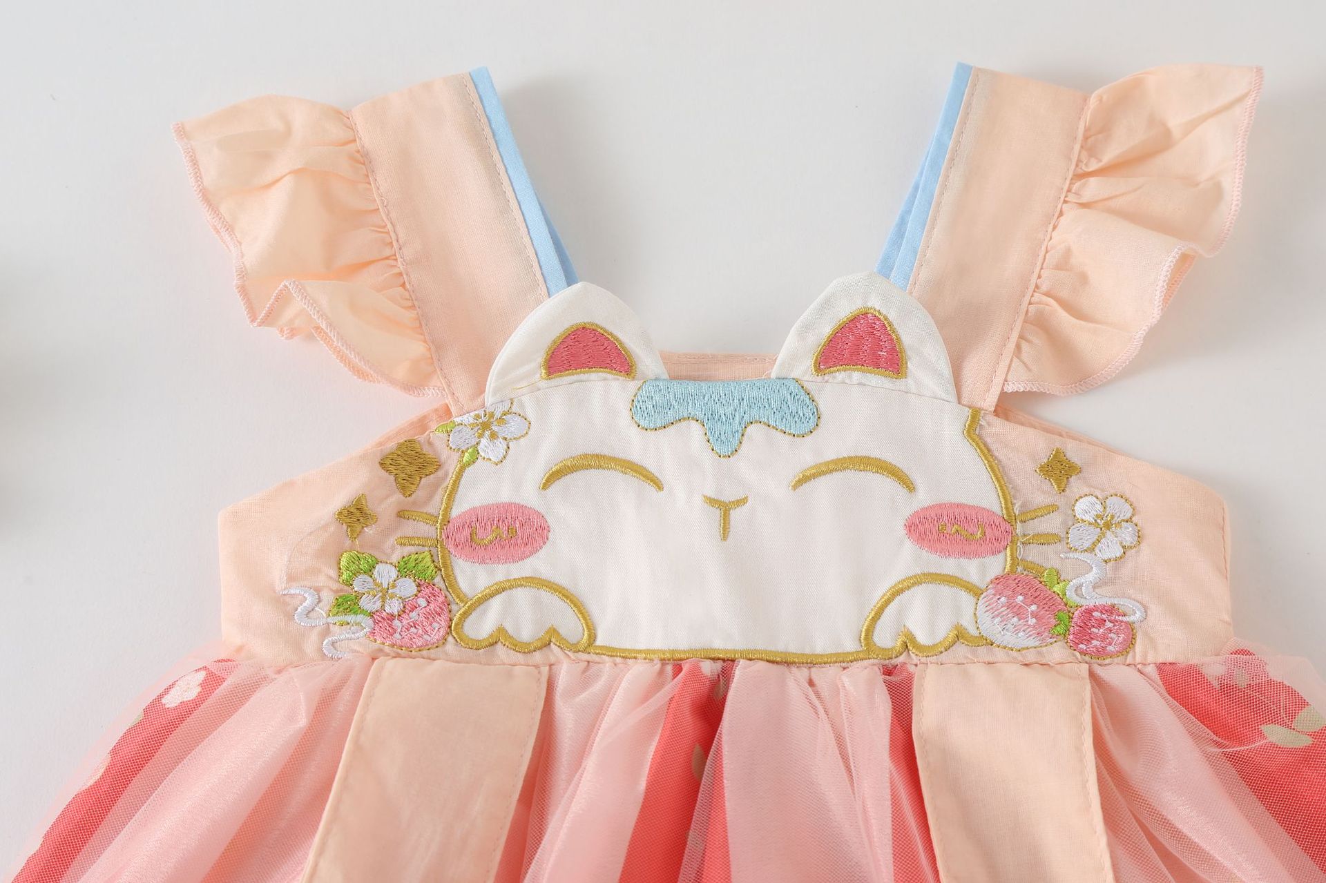 Đầm sơ sinh cho bé gái phong cách trung hoa mặc lễ tết đẹp size 5-12kg hàng Quảng Châu (kèm nón)