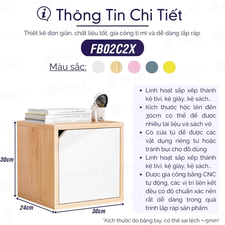 Kệ Sách Gỗ Tổ Ong Đa Năng FIVO FB02 Nhiều Màu Sắc Để Đồ Tiện Lợi (30 x 30 x 30 cm) - Hàng Chính Hãng