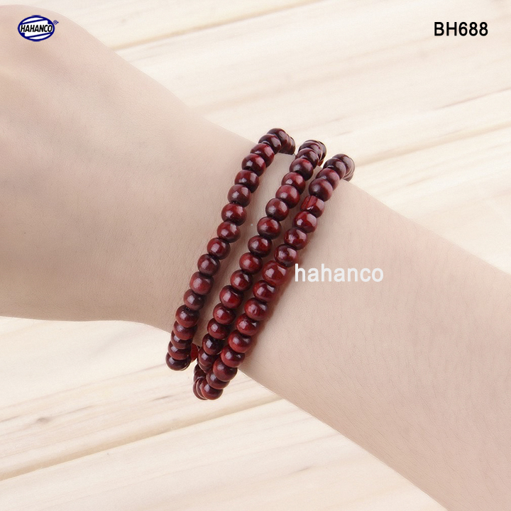 Chuỗi vòng đeo tay 108 hạt 6mm gỗ trắc tự nhiên thiết kế giản dị - đơn giản - Bracelet of HAHANCO