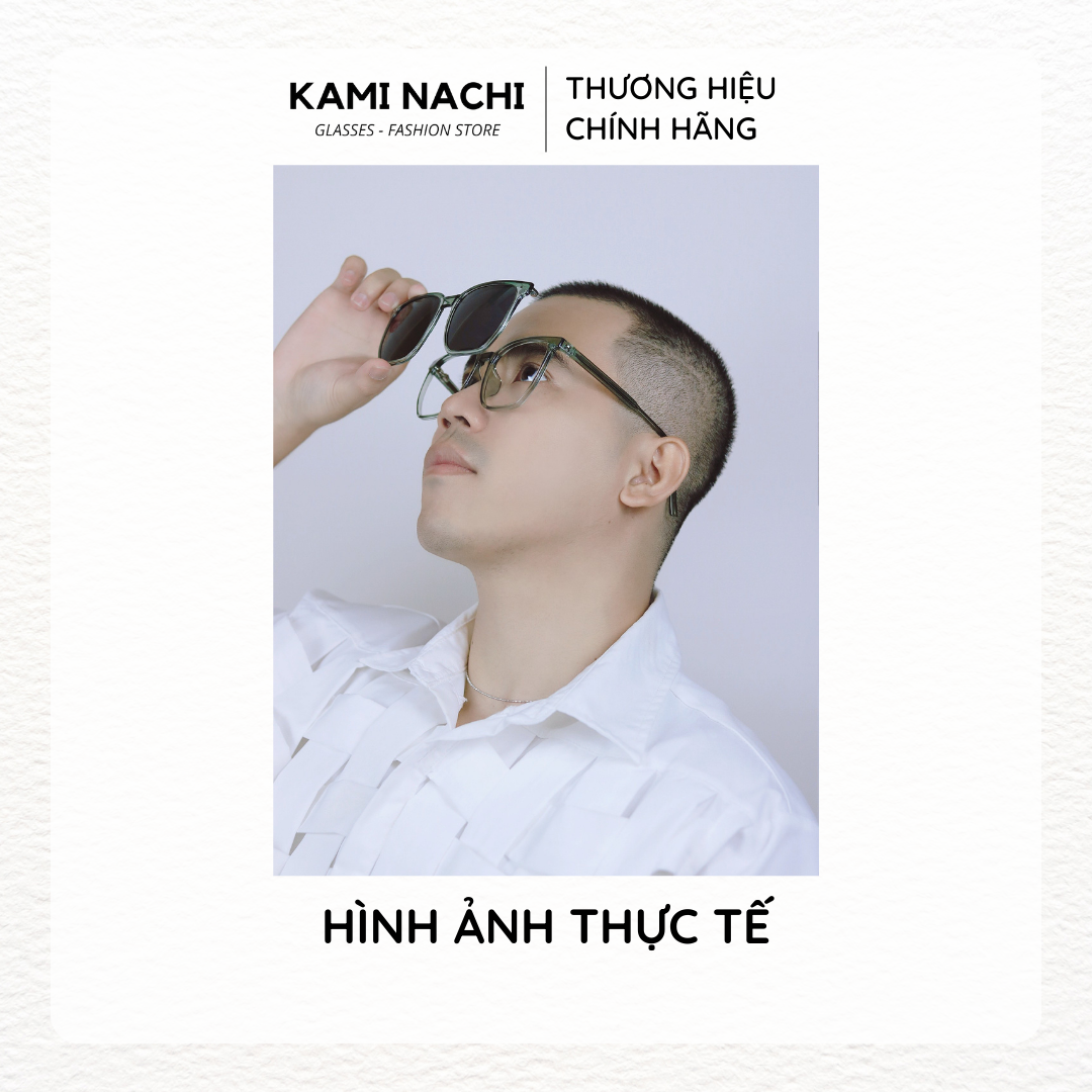 Gọng kính Clip On phiên bản vuông lớn đa năng, cắt được cận KAMI NACHI T8198