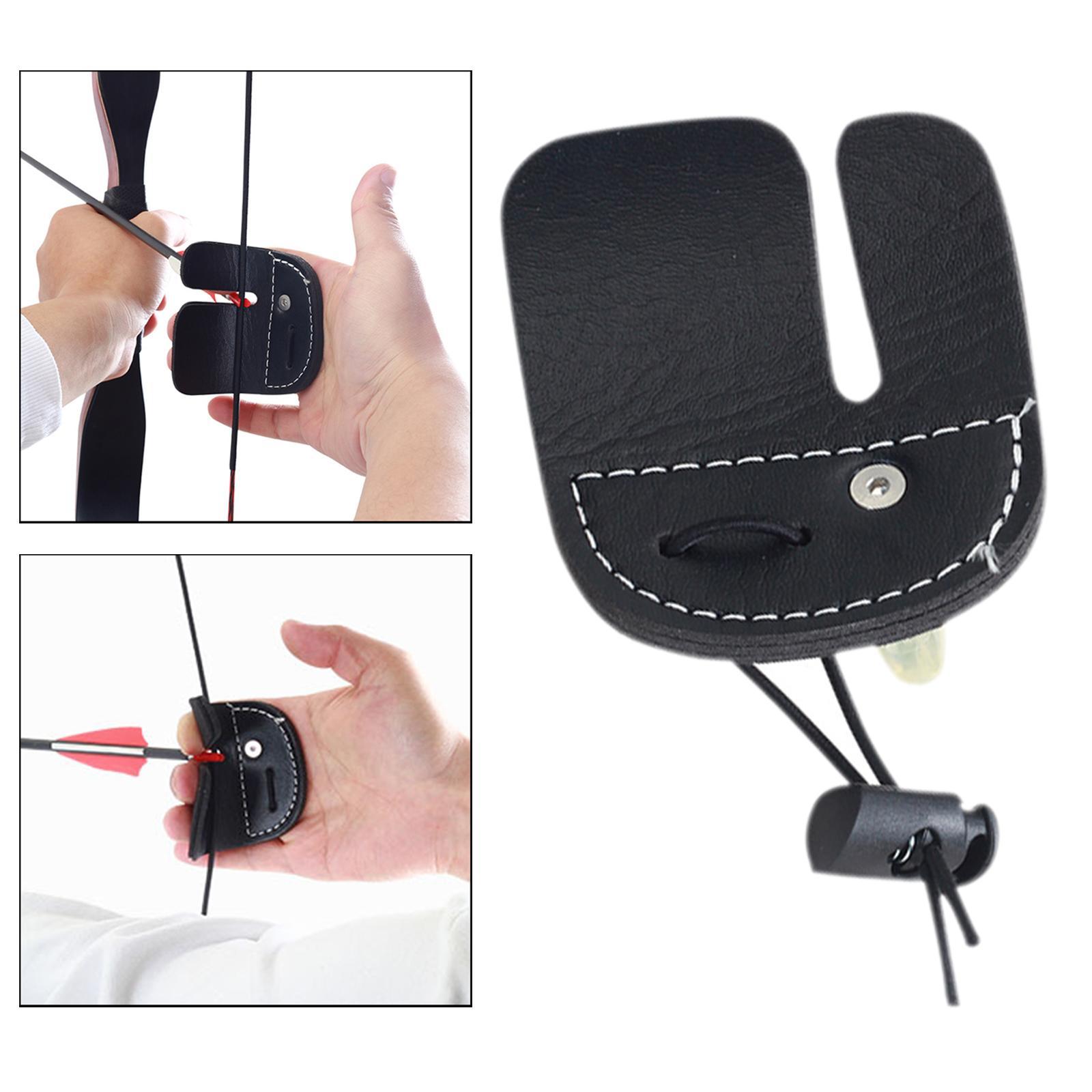 Finger Tab, Leather Finger Guard Protective Gear, Right Left Handed Bowstring Saver