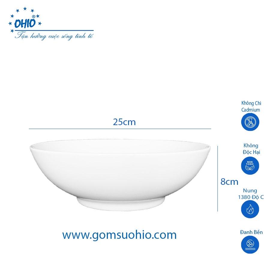 Tô Khum 25.5cm Sứ Trắng OHIO