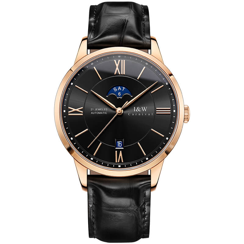Đồng hồ nam chính hãng IW CARNIVAL IW528G-3 Kính sapphire ,chống xước,Chống nước 30m ,Bảo hành 24 tháng,Máy cơ ,Dây da cao cấp