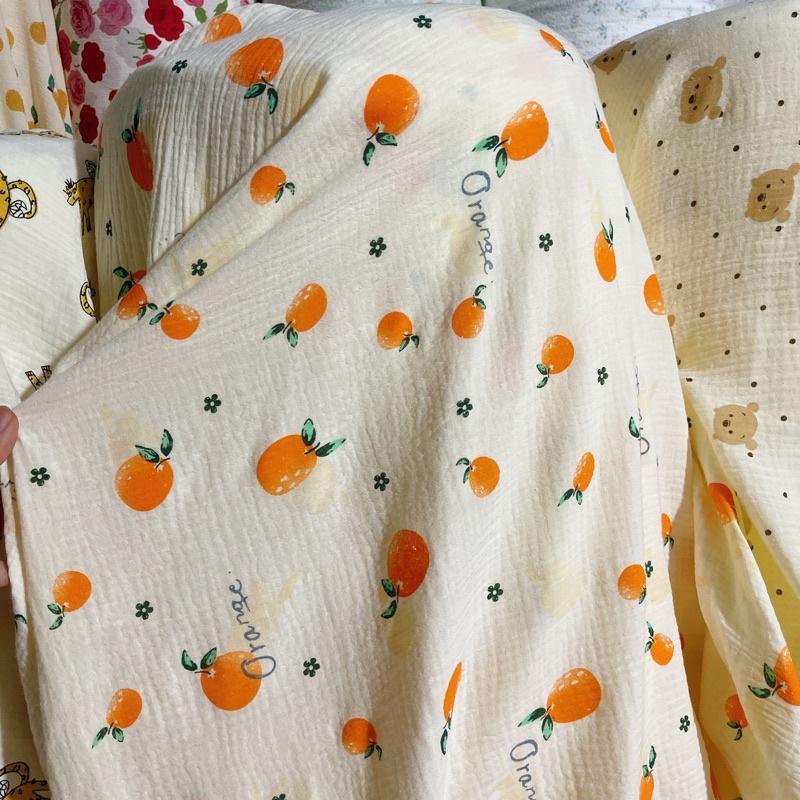 vải xô muslin cao cấp 2 lớp 100% cotton mềm mịn may khăn tắm,chăn,gối,bộ pyjama