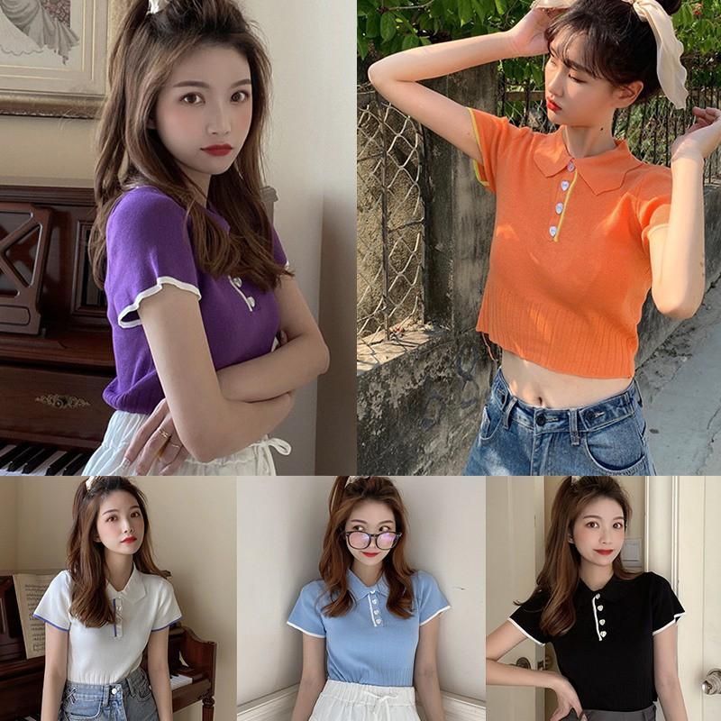 Áo Thun Nữ Ngắn Tay Cổ Tròn Thời Trang