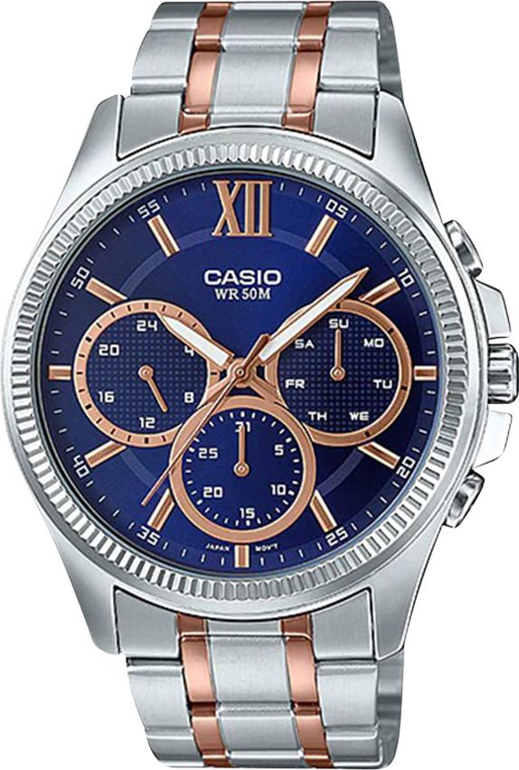 Đồng Hồ Nam Dây Thép Không Gỉ Casio MTP-E315RG-2AVDF (42mm)