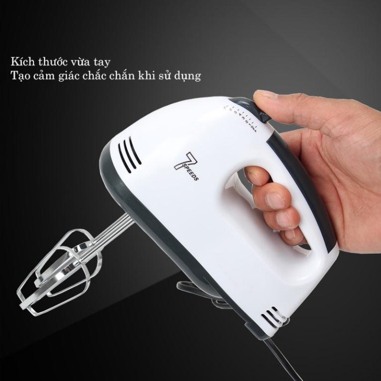 Máy Đánh Trứng Đánh Kem Cầm Tay 7 Tốc Độ Công Suất 180W