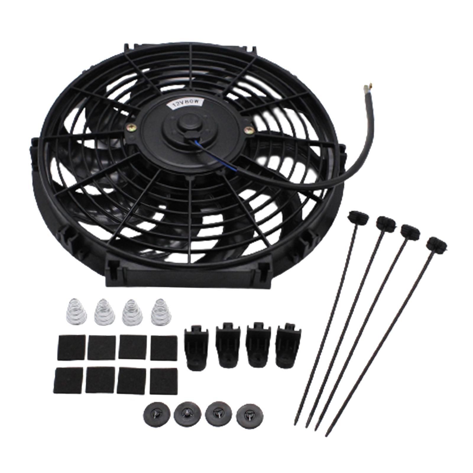 Electric Cooling Fan 12inch Push Performance 12V 80W Easy Installation Mount for Pickup Truck