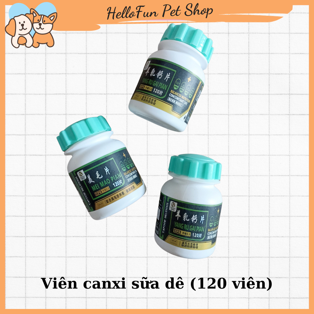 [CANXI SỮA] Viên canxi cho chó mèo bổ sung dinh dưỡng vitamin giúp chắc khỏe xương mượt lông