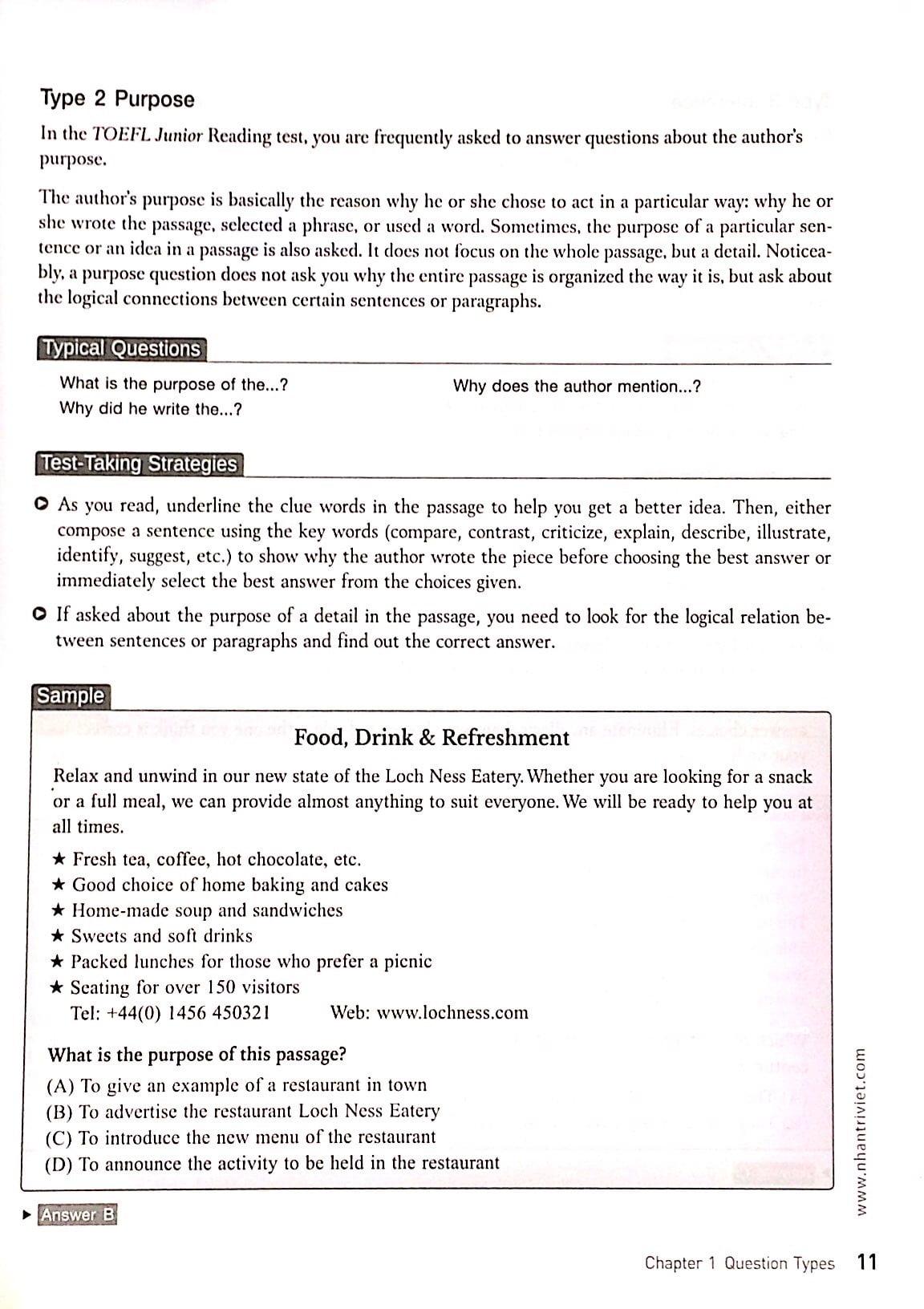 Sách TOEFL Junior Reading (Không CD)