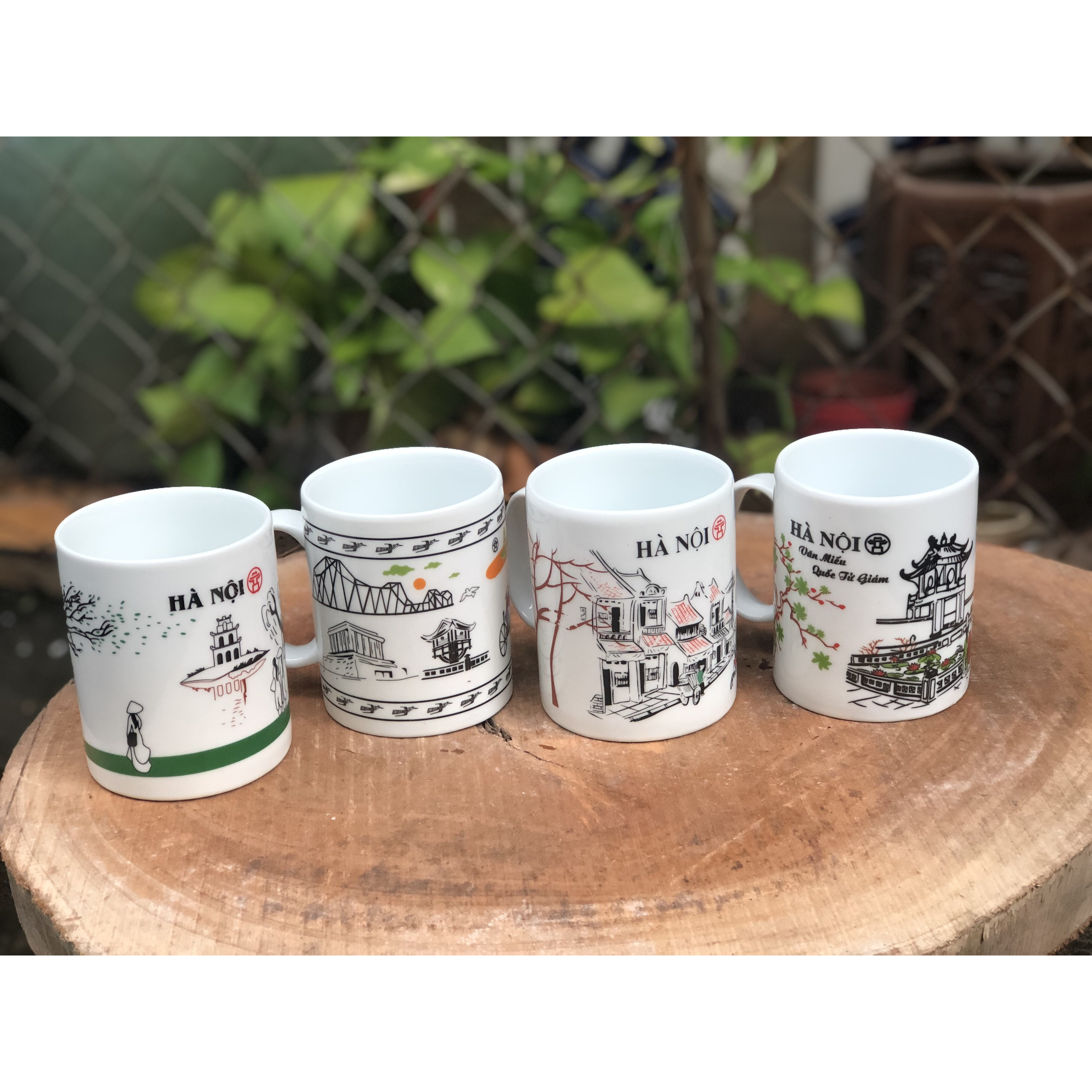 Combo 4 chiếc cốc hình phố cổ hà nội