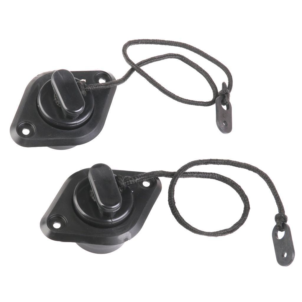 2x Black Marine PVC Scupper Drain Valve Cap Replacement for Inflatable Boat