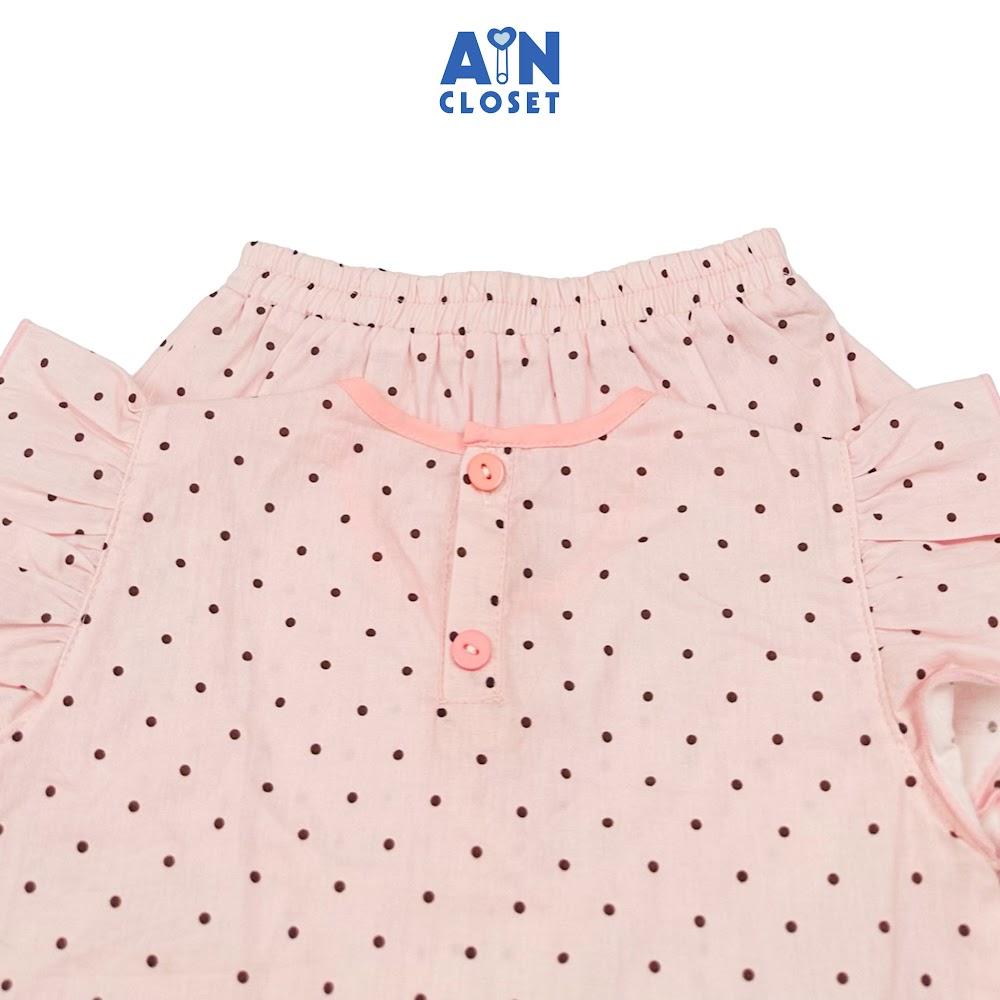 Bộ quần áo Ngắn bé gái họa tiết Nhí Bi Cam Cotton - AICDBGV4TQ5P - AIN Closet