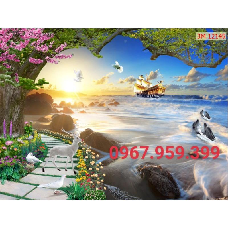 Tranh dán tường 3D trang trí phòng khách