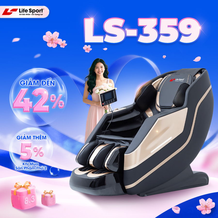 Ghế Massage Lifesport LS-359, Ghế Massage Cảm Biến AI Hiện Đại Dò Tìm Huyệt Đạo Và Có Đến 20 Chế Độ Massage