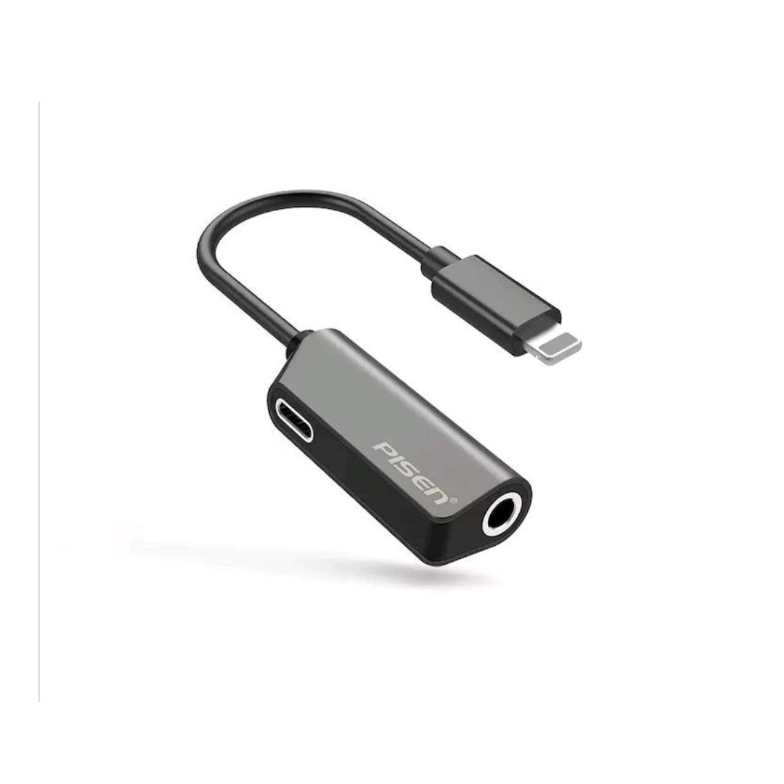 Cáp chuyển Lightning ra Audio 3.5mm + Lightning Pisen E123 - Hàng nhập khẩu