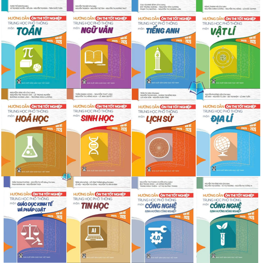 Sách - Hướng Dẫn Ôn Thi Tốt Nghiệp Trung Học Phổ Thông Các Môn Năm Học 2025 - 2026 (Tùy Chọn)