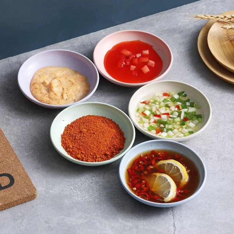 1 chén đựng nước chấm hình tròn bằng nhựa lúa mạch