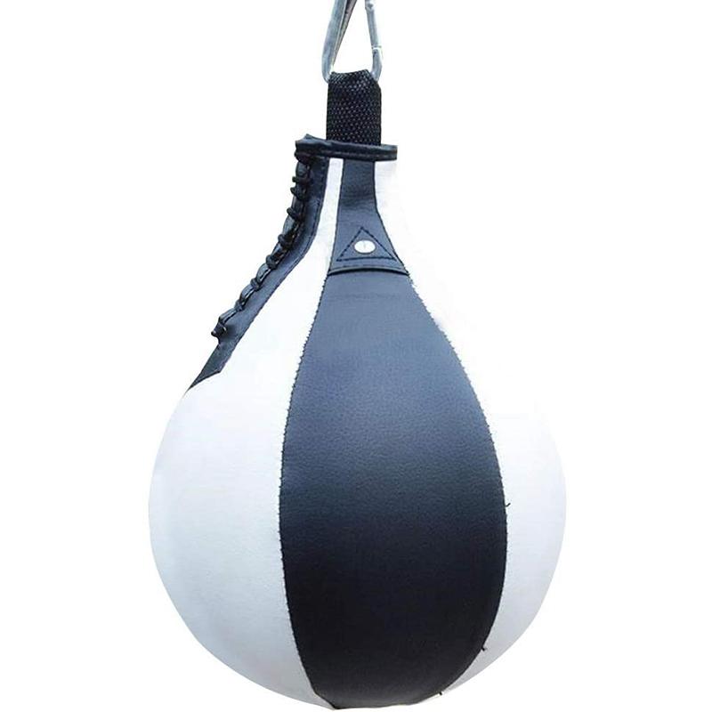 Boxing tốc độ bóng hình quả lê hình túi tốc độ PU Túi đấm đấm Bánh tay xoay tay bóng tốc độ tập thể dục Huấn luyện Bóng Màu sắc: Trắng và Đen