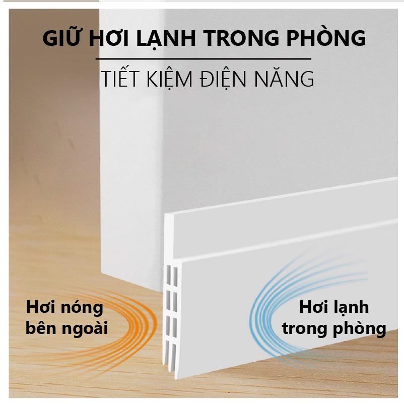 Nẹp 3 lớp chặn khe hở cửa đi -Thanh dán chân cửa giữ nhiệt điều hòa dày 5mm, chống gió lùa, chống khói bụi R3L