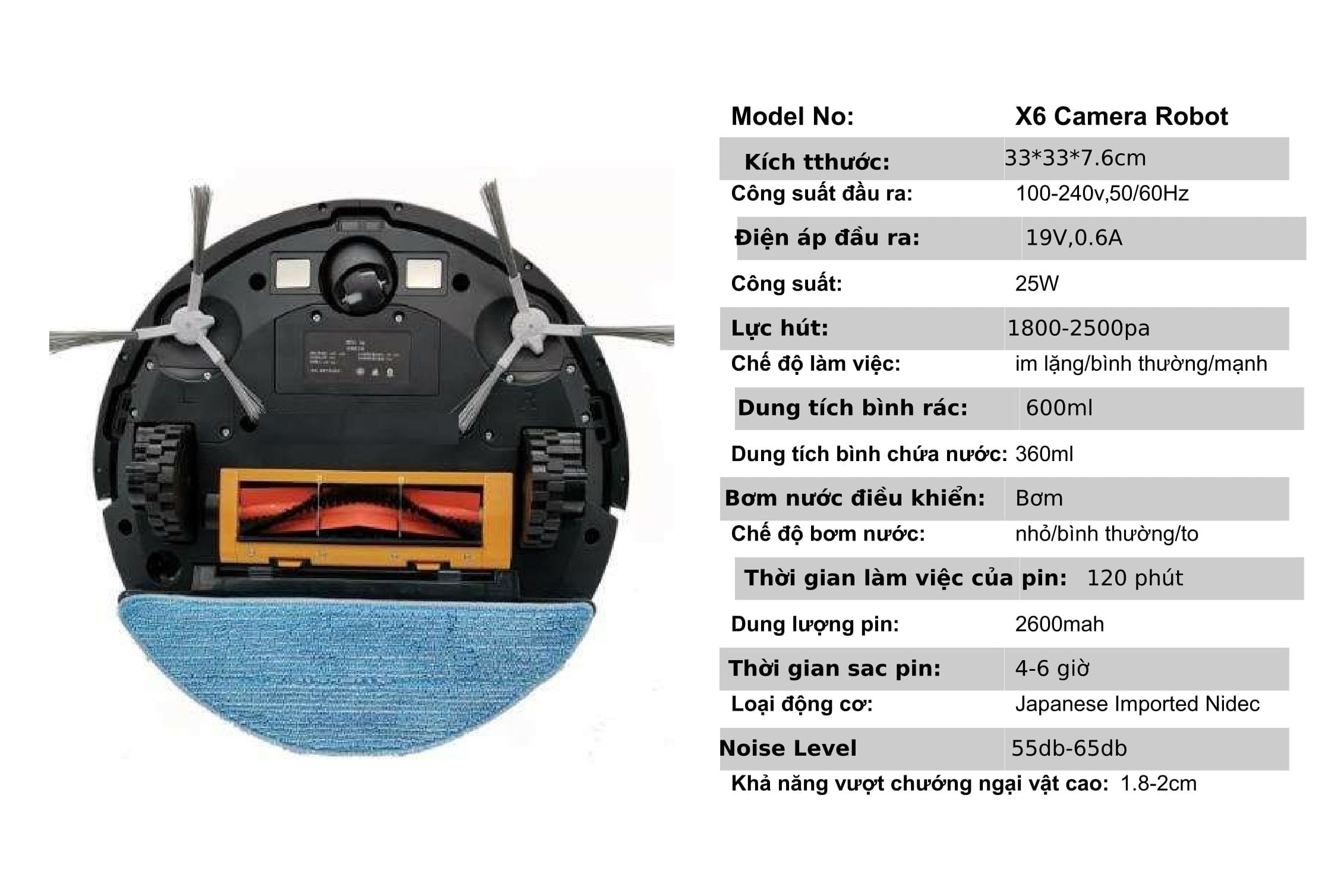 Robot hút bụi thông minh ABIR X6 - Robot hút bụi lau nhà- Lực hút mạnh mẽ - Hàng chính hãng