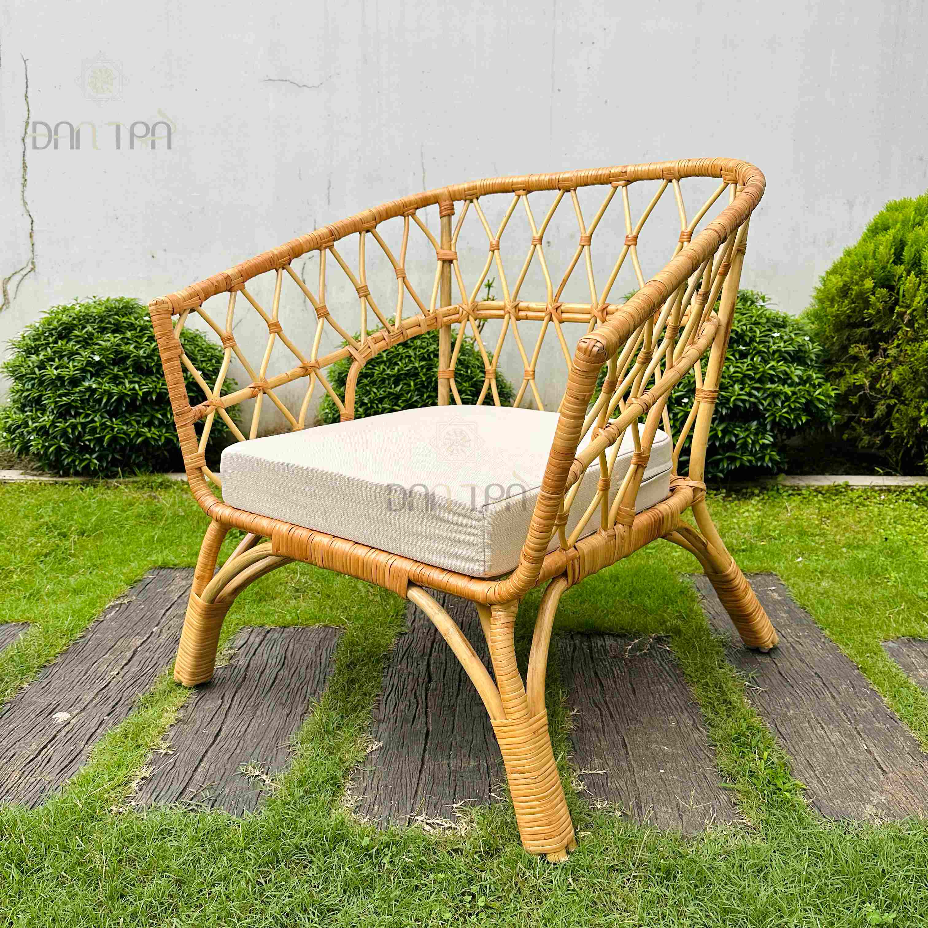 Ghế Đơn Mây Tay Bè Cổ Điển, Ghế Mây Kiểu Rustic Thư Giãn, Ghế Mây Decor Phòng - Nội Thất Decor Mây Tre ĐAN TRÀ