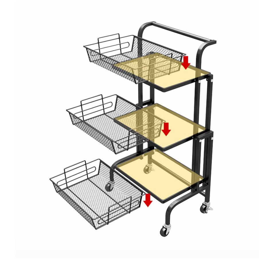 Xe đẩy nhà bếp 3 tầng có thể gập lại Universal Life