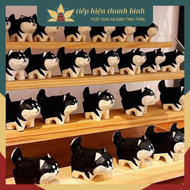 Chó Mèo Gỗ May Mắn Phong Cách Nhật Quà Lưu Niệm Thủ Công Từ Gỗ Nguyên Khối