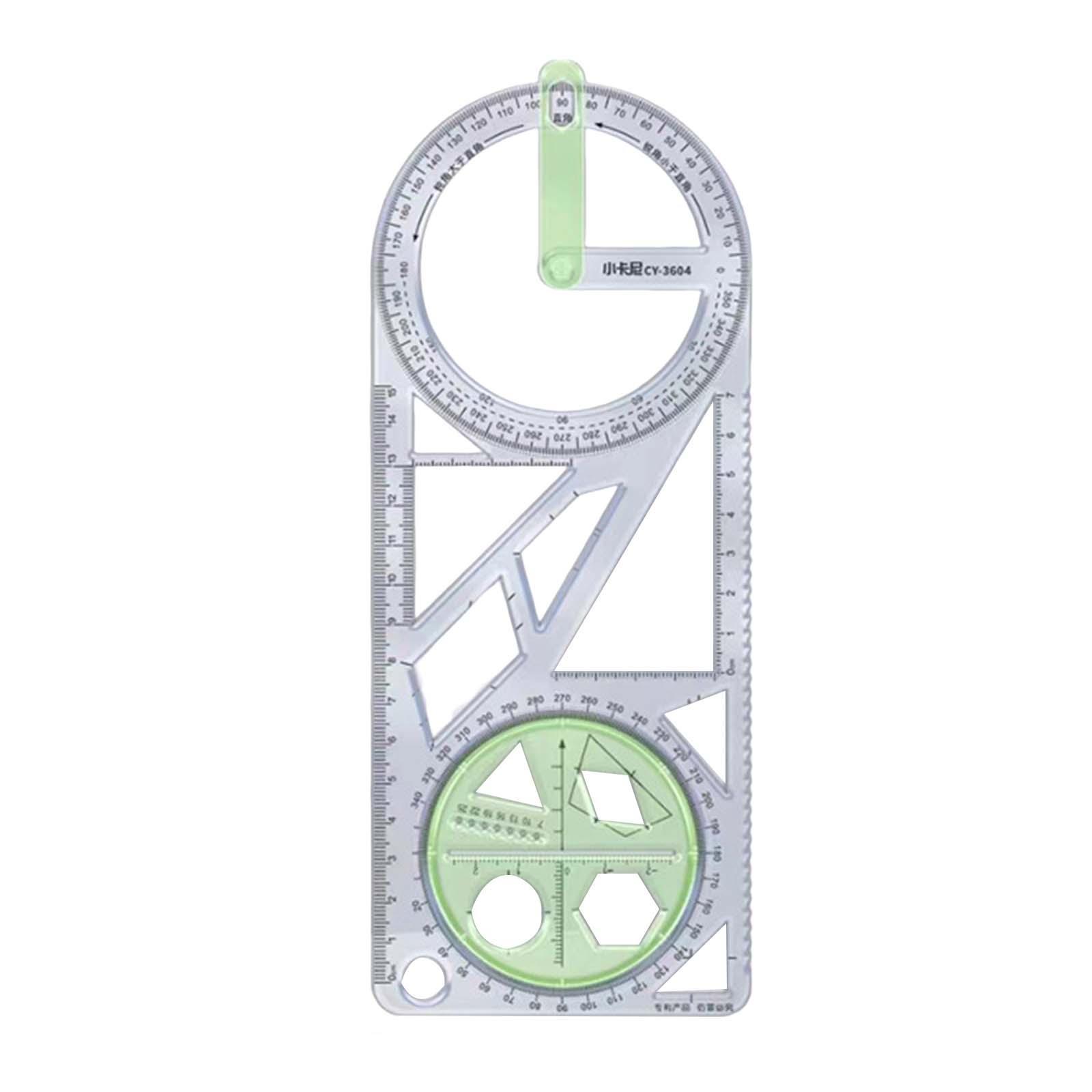 2xGeometric Ruler Drawing Ruler Measuring Stencil for Artists Sewing Office