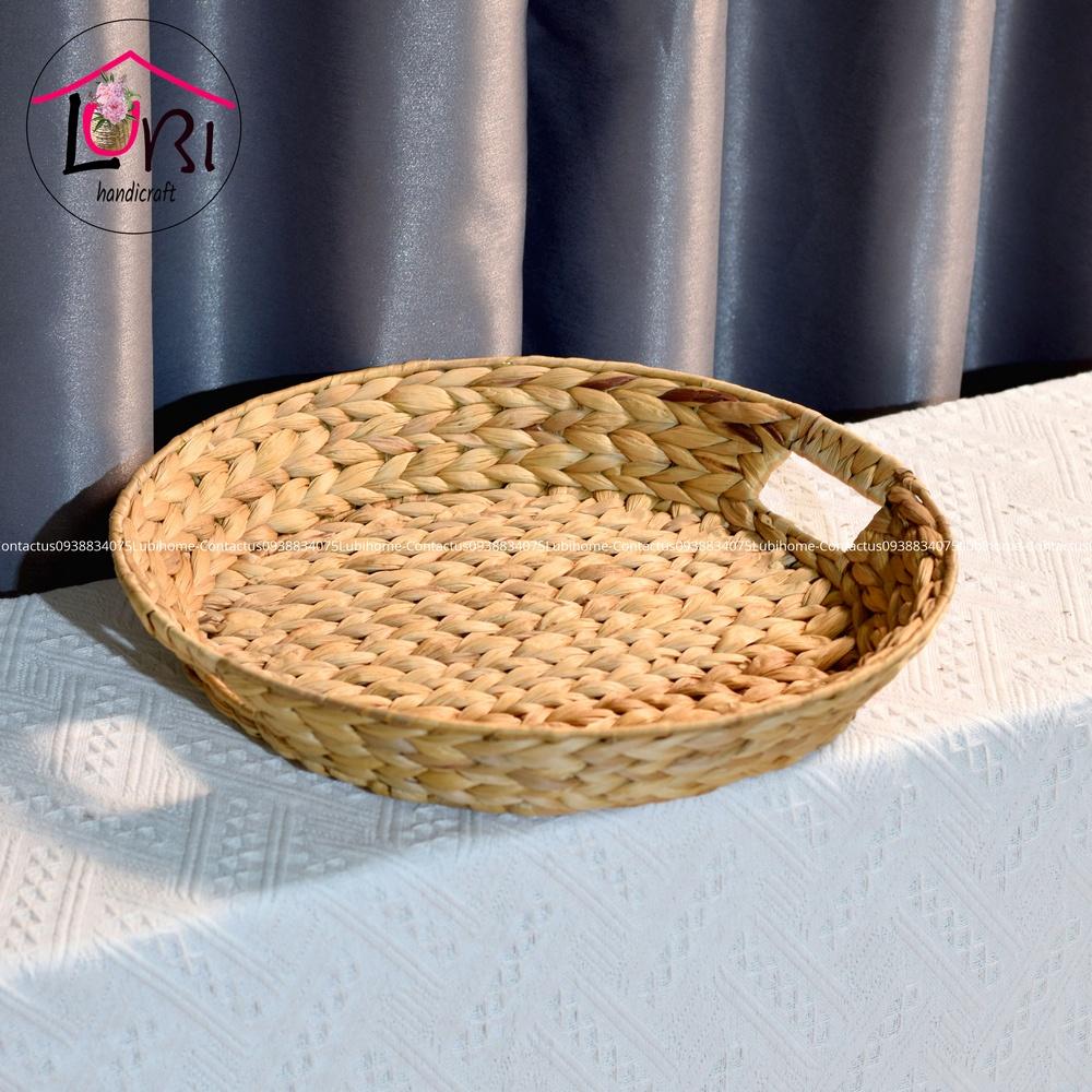 Lubihandicraft - Khay đựng đồ đan lục bình tròn - đẹp, sang trọng