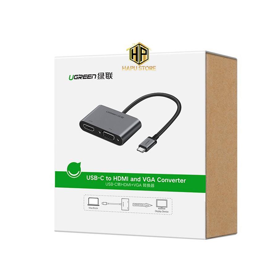 Cáp chuyển Type-C to HDMI và VGA Ugreen 50738 chính hãng - Hàng Chính Hãng