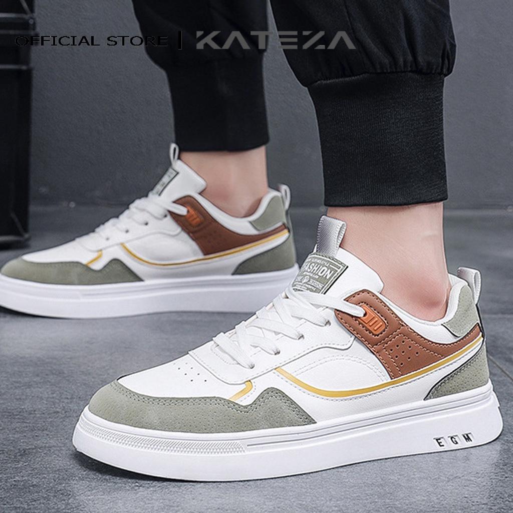 Giày nam thể thao thời trang cổ thấp dễ phối đồ chất da đẹp đủ full size, Giày sneaker nam KATEZA62