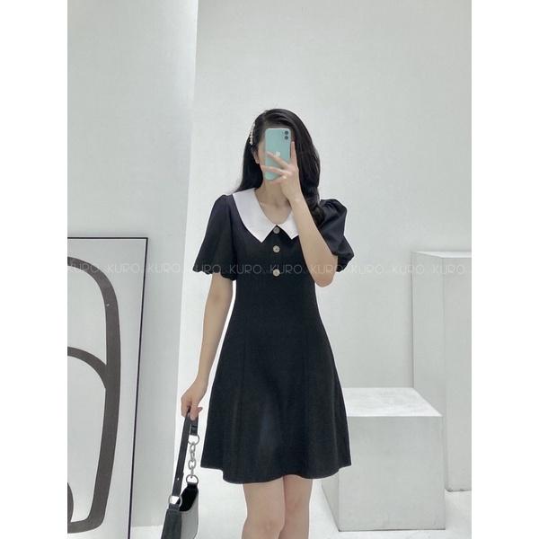 Đầm ôm tay phồng đen