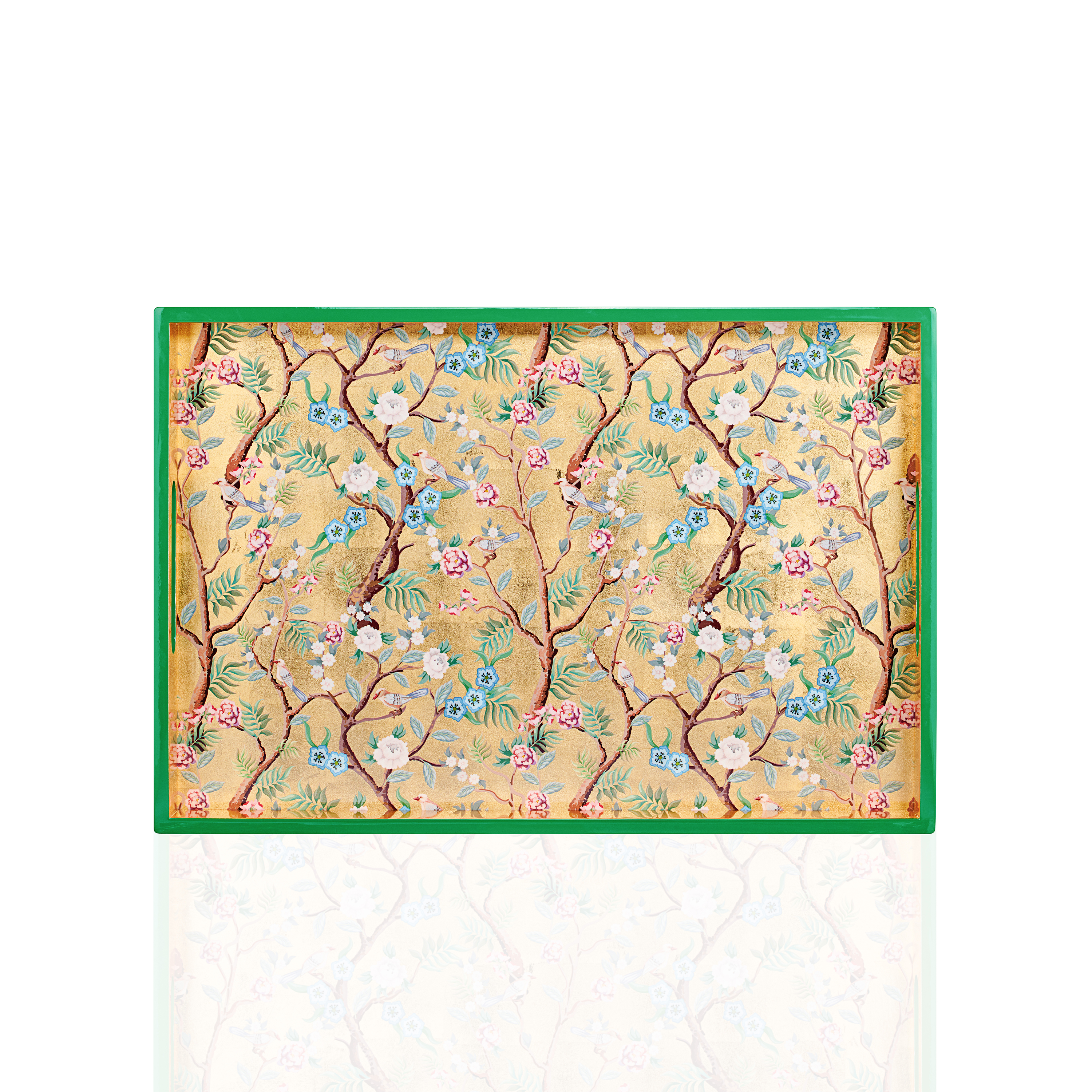 KHAY SƠN MÀI - Họa tiết hoa lá 30x45cm