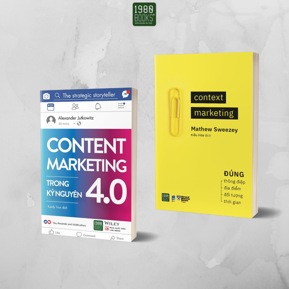 Sách - Combo 2 cuốn Cẩm nang cho dân Content (Context Marketing + Content Marketing trong kỷ nguyên 4.0) - 1980Books