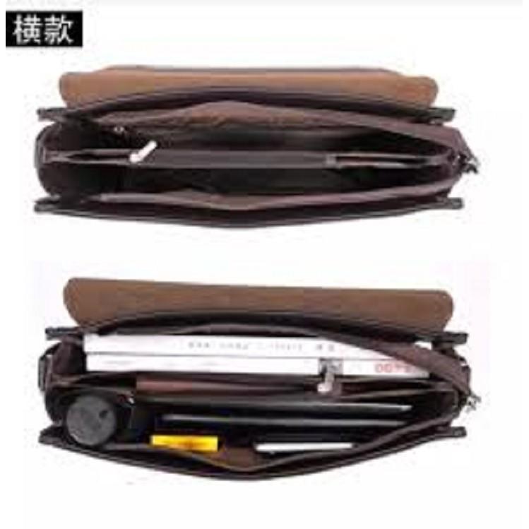 Túi đeo chéo nam da bò cao cấp, túi đựng ipad, hồ sơ tài liệu BAODIDAISHU MS01 KT 26x23x7 - 32x25x8cm