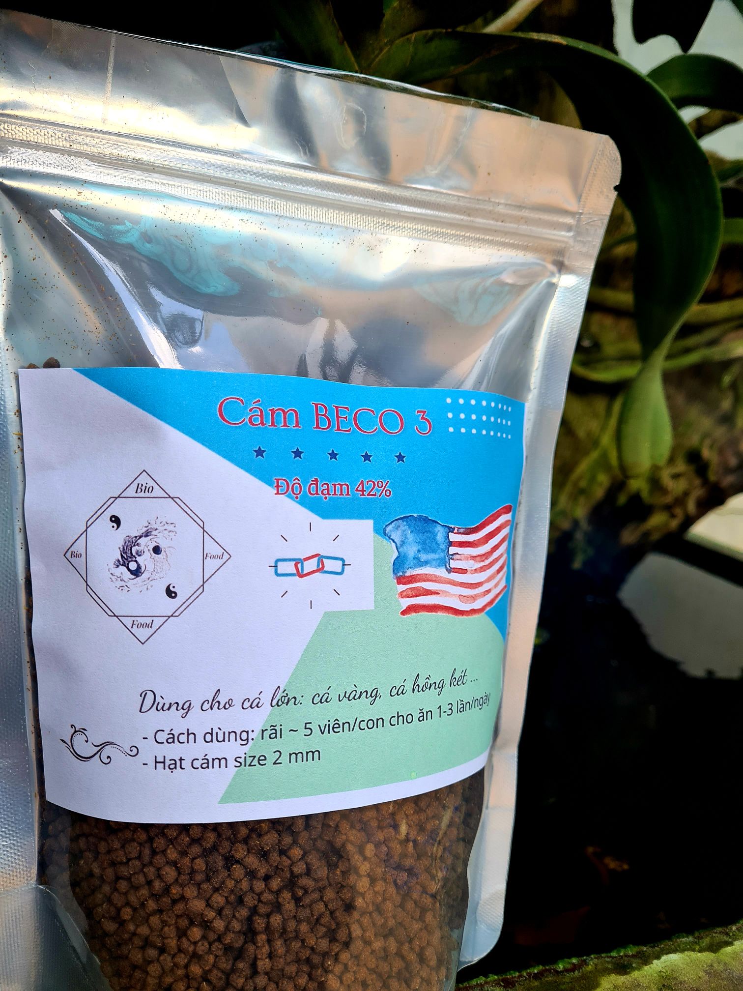 500g Cám BECO 3 NEW - Thức ăn cho cá lớn Bio Food túi zip 500 g