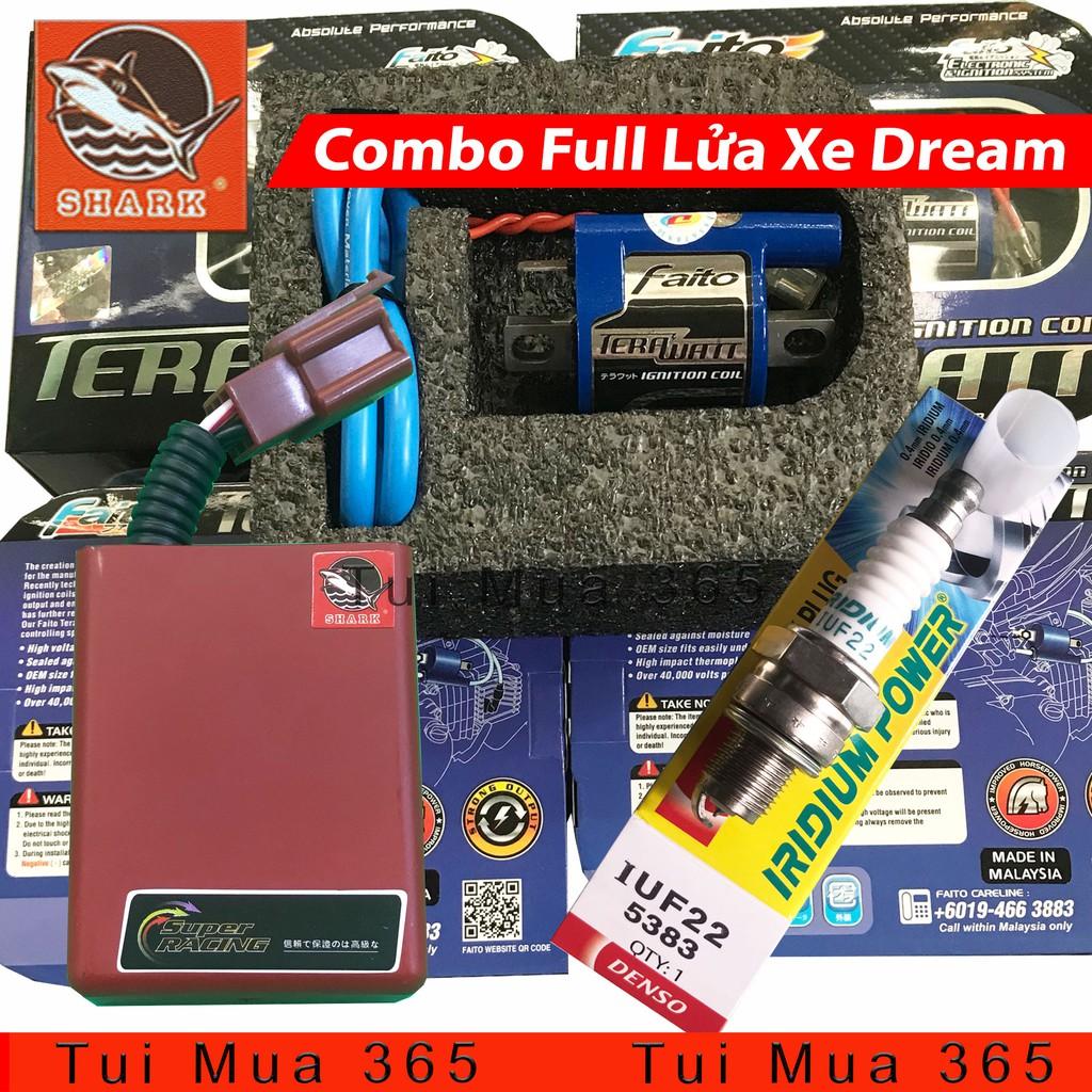 Combo IC Shark và Mobin Sườn Faito, Bugi Denso IUF 22 Độ Lửa Mạnh Dream, Wave 100cc, Sirius 50cc