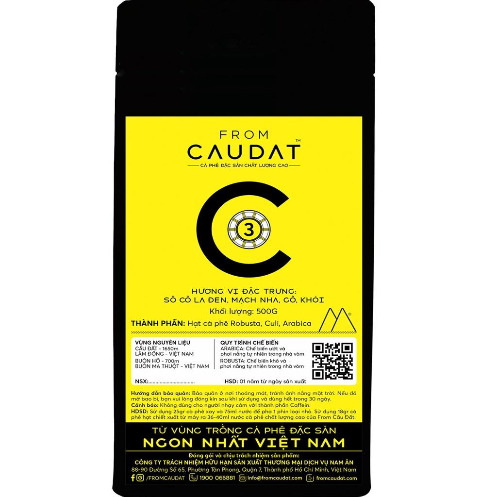 C3 Gói 500gr cà phê đặc sản nguyên chất Robusta Culi Arabica (FROM CAU DAT COFFEE)