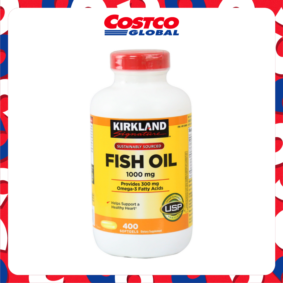 Viên Uống Dầu Cá Kirkland Fish Oil 1000mg 400 Viên - Mỹ