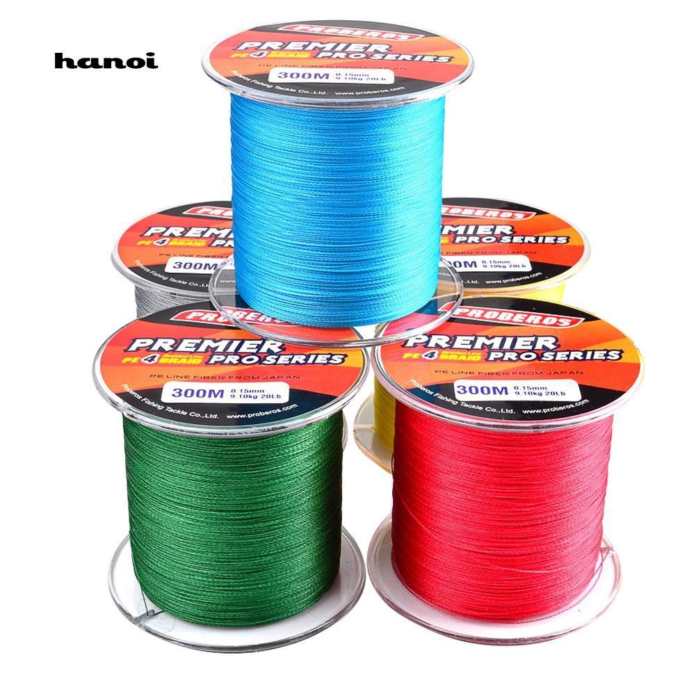 Cuộn dây câu cá PE dài 300M siêu bền tải trọng 6LB-100LB