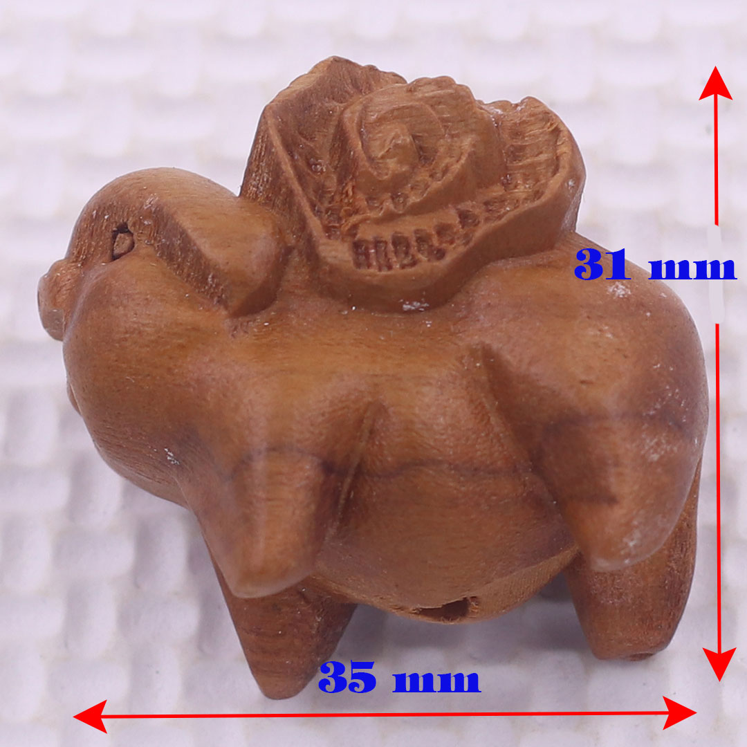 Mặt dây chuyền tuổi Hợi gỗ đào kèm vòng cổ dây dù, vòng cổ dây chuyền