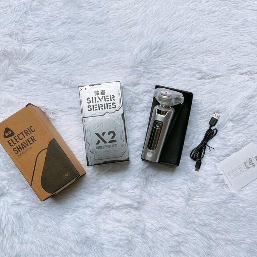 Máy cạo râu từ tính Enchen X2 công nghệ lưỡi Magnetic chống nước IPX7 có thể lắp KIT đa năng Silver series