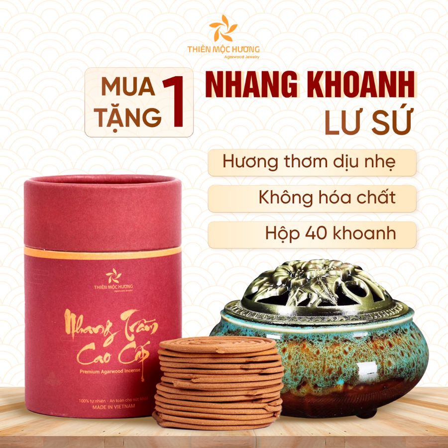 Mua Trầm Tặng Lư | Nhang Khoanh trầm hương cao cấp 16 Năm tích trầm - Thơm lâu, xông nhà, xông văn phòng - Thiên Mộc Hương