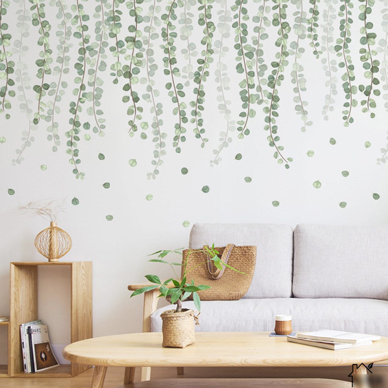 Decal dán tường trang trí phòng khách, quán cafe- Dây leo- mã sp LV78